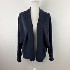 Lululemon Open Front Cardigan Jacket Navy Blue Size 8 Modal Blend Athleisure
