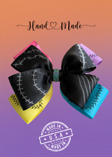Hand-Made in USA Halloween Bow - Sally Inspired - Nightmare Before Christmas