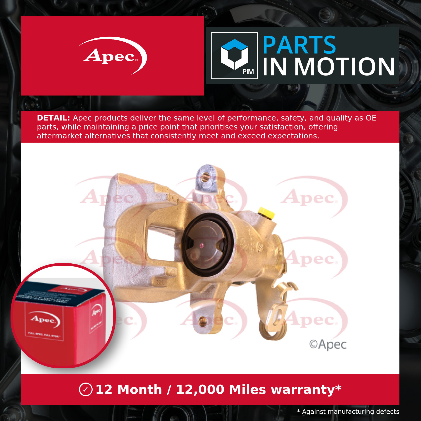 Apec Brake Caliper RCA123N 4400R5 4401Q7 Premium OE Quality Part - Image 2