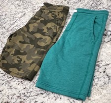 Old Navy sweat shorts with pockets JOGGERS LOT boys L 10-12 Camo/Teal