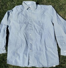 VINTAGE Givenchy Gentleman Light Blue Striped Dress Shirt - Made in Switzerland
