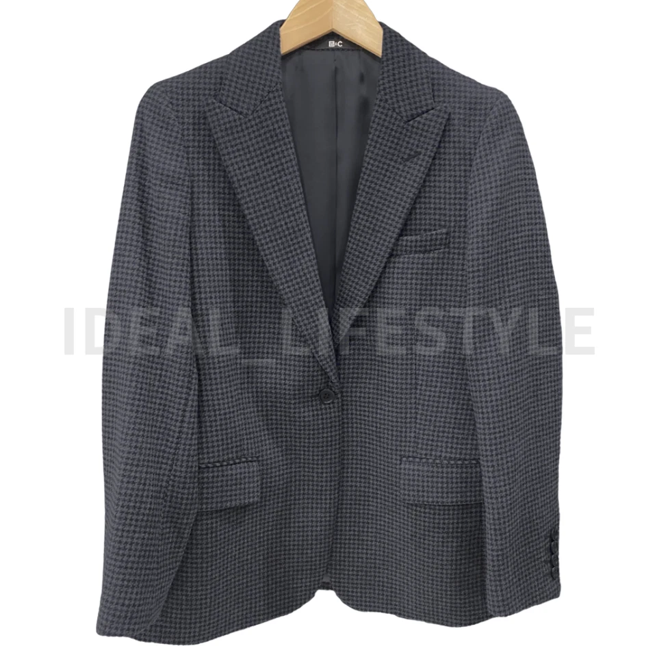 UNIQLO :C Tweed Tailored Jacket S-XXL Gray Black Dark Brown Women 479668 NWT - Image 3 of 4