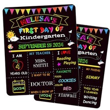 Double-Sided First Day of School and Last Day of School Chalkboard Sign 12 x ...