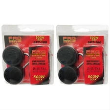 2 Pair 1 inch Car Tweeters 1000W Black Super High Frequency Micro Dome Piezo