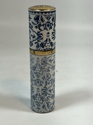 Guerlain Shalimar Eau de Toilette 3.3 oz Blue & White Enamel Bottle- EMPTY