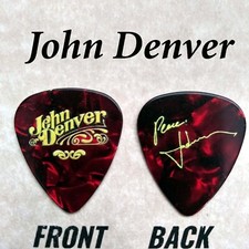 John Denver Classic Country artist band signature Novelty guitar pick  (Q-E18)a