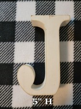 Wooden Block Letter "J" 5 in