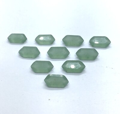 Loose Gemstone Natural Aventurine Long Hexagon Shape Cut Faceted For DIY Jewelry