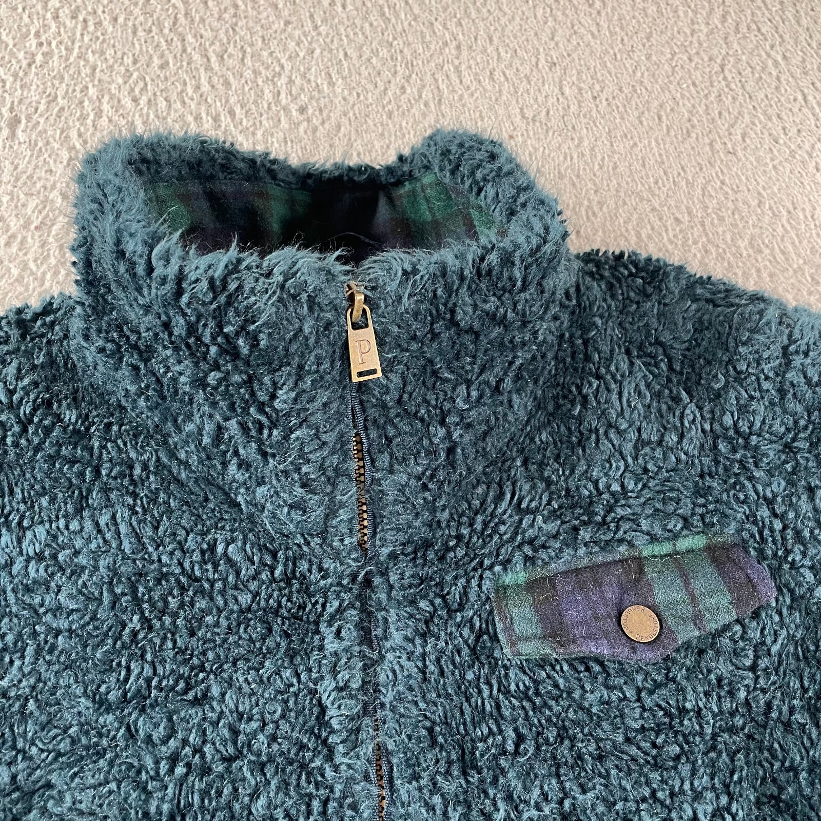 Pendleton Fleece Jacket Full Zip Deep Indigo Gree… - image 6