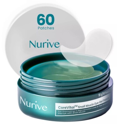 Nurive CoreVital Snail Mucin Eye Gel Patches - 60 ct - NIB
