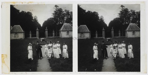 Photo Stéréoscopique Ancienne - Voyage En Voiture à Chevaux, Famille Bourgeoise