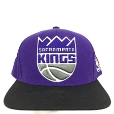 Sacremento Kings Mitchell Ness Hat 2-Tone Logo Snap Back NBA Basketball Dad Cap