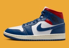 Nike Air Jordan 1 Mid USA Red White Blue Sneakers Retro BQ6472-146 Womens Size