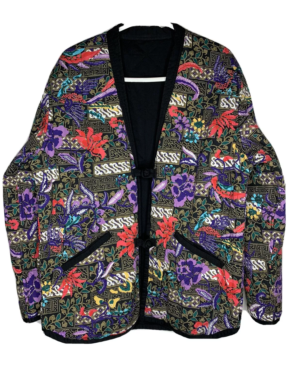 Veste réversible Supreme Paradise noire SS15 polaire violette florale matelassée
