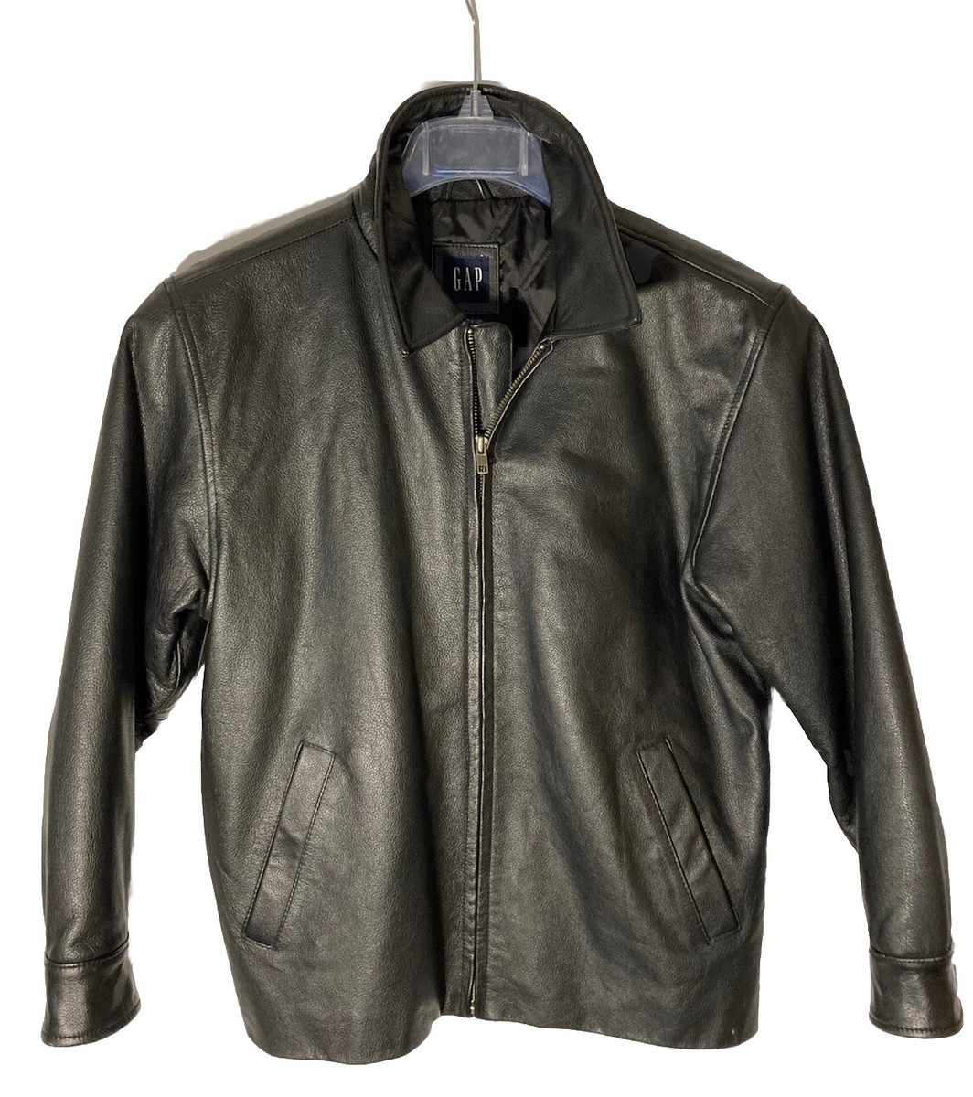 GAP Womens Genuine Leather Bomber Jacket-Full Zip-Quilt GAP Womens Genuine Leather Bomber Jacket-Full Zip-Quilt