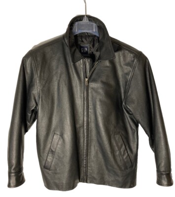 GAP Womens Genuine Leather Bomber Jacket-Full Zip-Quilt GAP Womens Genuine Leather Bomber Jacket-Full Zip-Quilt