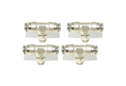3/8" Hose X 3/8" Hose X 1/4" NPT Push To Connect Swivel Branch Tee Fitting - 4PK