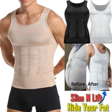 Workout Mens Vest Tops Slimming Body Shaper Corset Abdomen Compression Fitness
