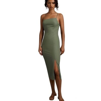 solid color midi dresses The Solid Color Lapel Midi Dress