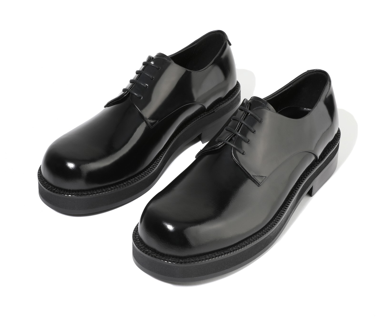 SAOLA Scarpe Oxford Firenze Atelier da uomo in pelle nera punta rotonda Derby con suola Vibram