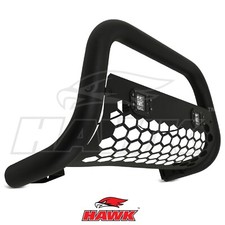 MATTE BLACK STEEL NUDGE BULL BAR WITH LED LIGHTS FOR FORD RANGER T7 T8 2015-2022