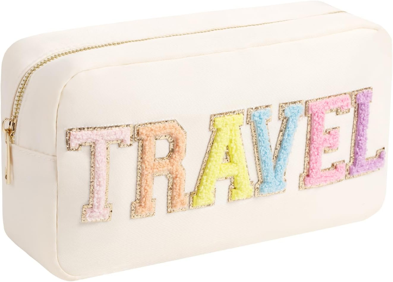 Glitter Chenile Makeup Pouch Travel Cosmetic Bag Toiletry Organizer for Women-image