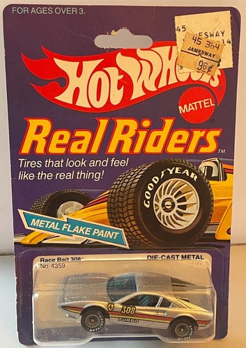 1982 Hot Wheels Real Riders Silver Flake Paint Ferrari Race Bait 308 Hong Kong