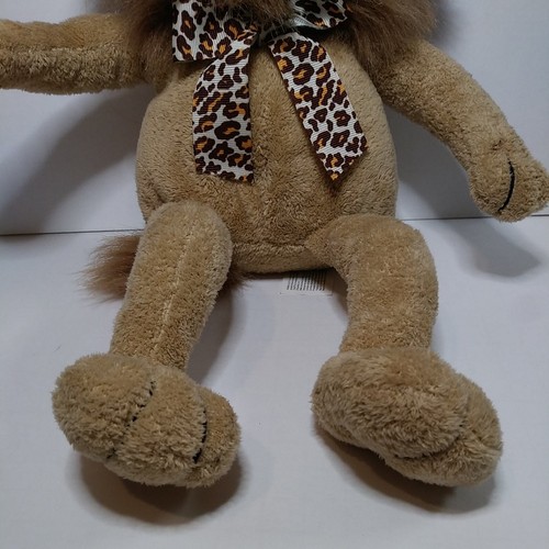 Animal Alley Lion Tan Brown 13" Plush Stuffed Leopard Bow Toys R Us Vintage - Picture 3 of 7