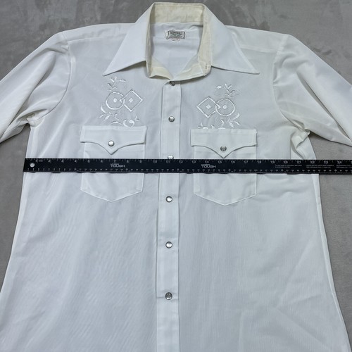 Camisa Western Blanca De Colección H Bar C Hombres 16.5/33 Perla A Presión Cola Larga DEFECTUOSA - Imagen 3 de 8