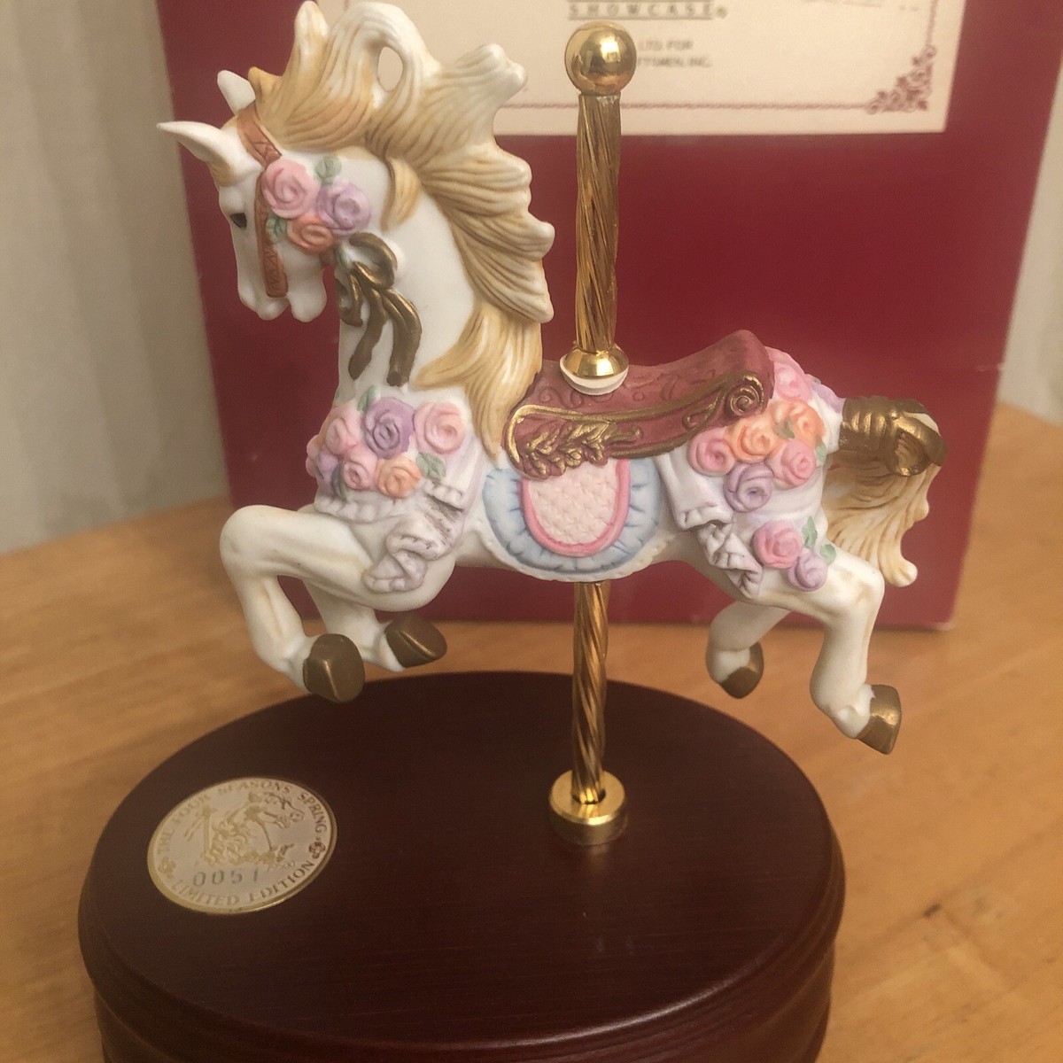 VTG Giftec 1990 The Four Seasons Spring Carousel Horse 0051/9500