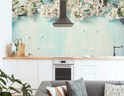 3D White Flower Branch 16765NA Wallpaper Wall Murals Removable Wallpaper Fay