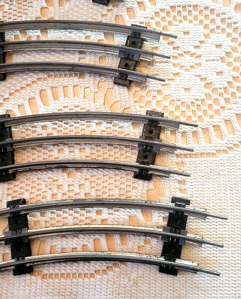 11pcs Marx Train Track Oval Set Power Connector 3 Rail With Pins Curves ...