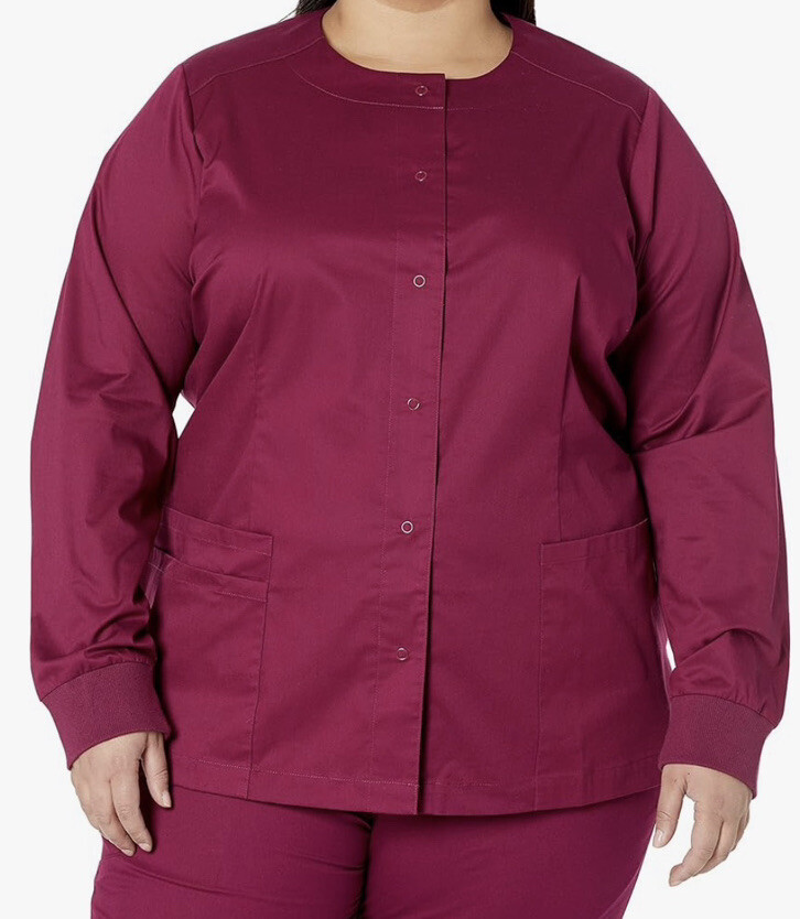 Scrub Jacket Light Stretch Snap Close Pockets 25&rdquo; P2P XL O