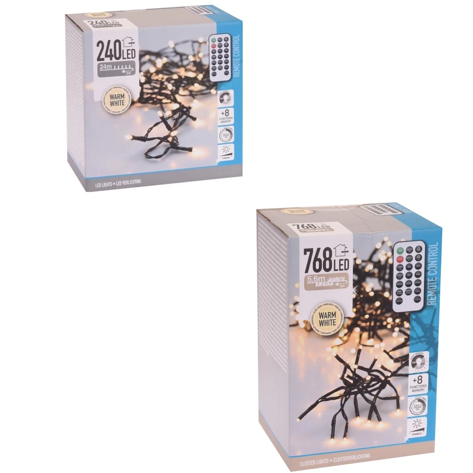 LED Lichterkette mit Fernbedienung 240 / 768 Timer Dimmer Lichtsensor Funktionen - Bild 4 von 4