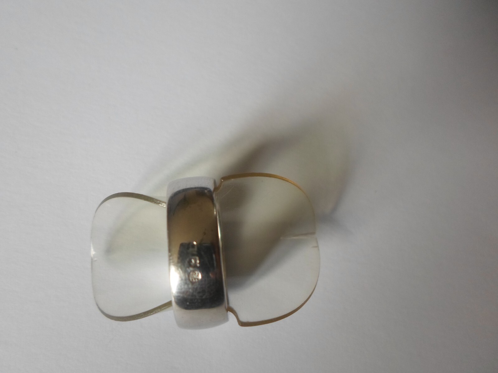 solid silver ring, colored butterflies, size 54 - image 6