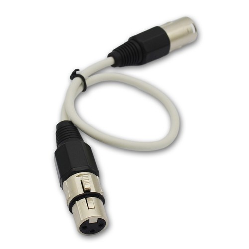 XLR Audio Maschio To Femmina Microfono 3 pin Cavo Schermato 1 ft Estensione Colore Bianco - Foto 2 di 16
