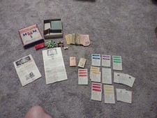 Classic/Vintage 1936 MONOPOLY Game With Wooden Pieces Dice/Instructions No Board