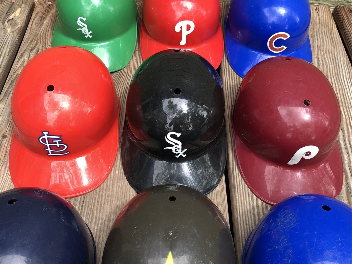 Lot 9 Vintage Laich Full Size 1969 MLB Plastic Batting Helmets