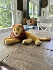 Vintage Steiff "Leo The Lion Plush Stuffed Animal Mohair, mid century