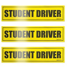 Set of 3 Student Driver Magnet - Reflective Student Sign for Car Safety Vehic...