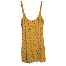 REFORMATION Puglia Mini Dress Yellow Floral Scoop Neck Women's Size 0 Dainty