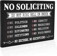 No Soliciting Sign for House,Do Not Knock or Ring Doorbell Sign for Home