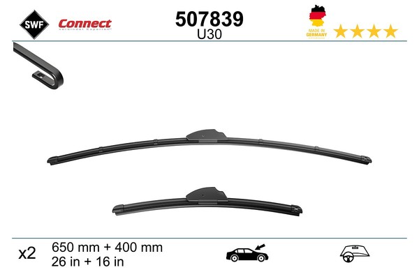 SWF Scheibenwischer Vorne FüR Nissan Qashqai II J11 J11_ T32_ Hyundai-image