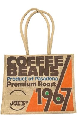 Trader Joe s Coffee Pasadena 1967 Burlap Jute Tote Bag Reusable Market Shopper