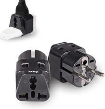 USA to Europe Schuko Travel Adapter Plug - 2 in 1 Type E/F Plug Adapter Perfec