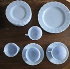 Vtg 40's/50's Pyrex Delphite Blue Milk Glass Set Of 16 Pieces