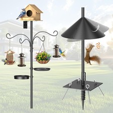 Upgraded Heavy Duty Bird Feeder Pole, 92 Inch Squirrel Proof Adjustable Bird Fee