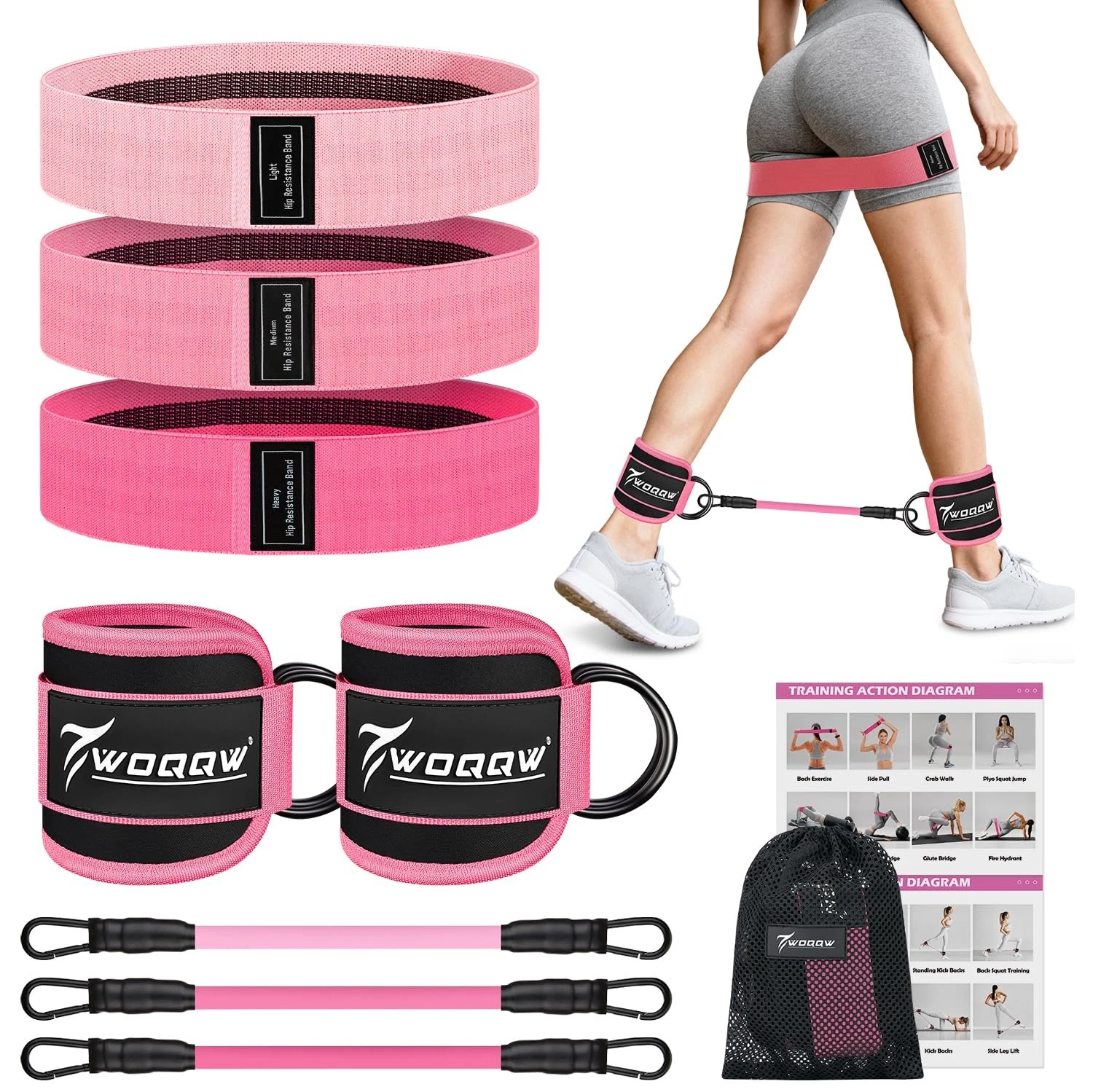 Resistance Bands Set - Ankle Resistance Bands with Cuffs for Legs & Glute Wor...