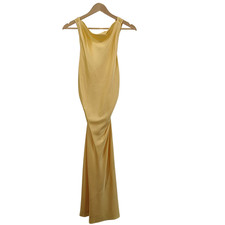 Quince Women Yellow Basic Sleeved Dress L