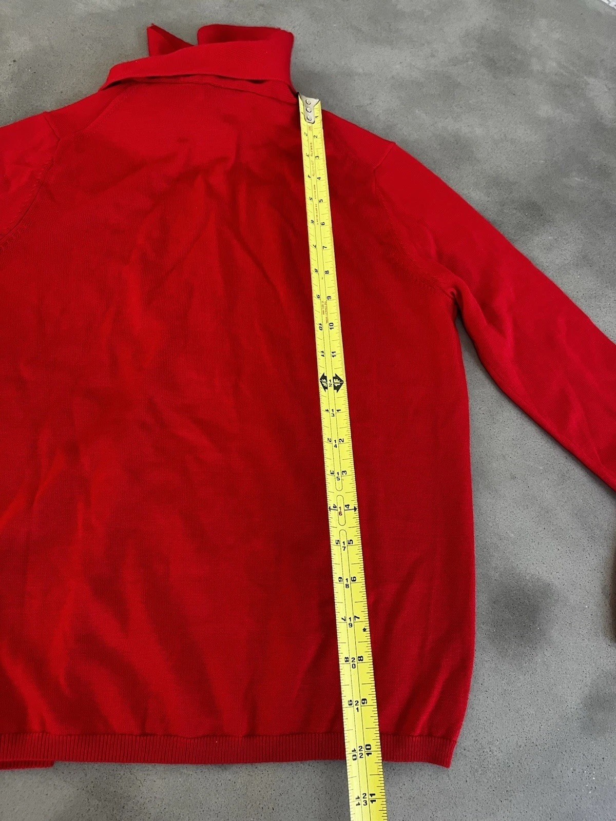Christian Dior D. Uniforms Pussy Bow Sweater Red Wool Womens Parfums Size Small thumbnail 7